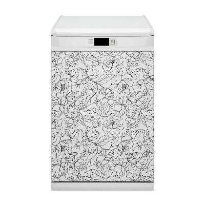 Aimant décoratif pour lave-vaisselle Fleurs de pivoine