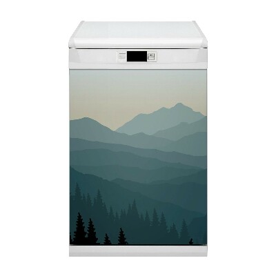 Aimant de couvercle de lave-vaisselle Vue des montagnes