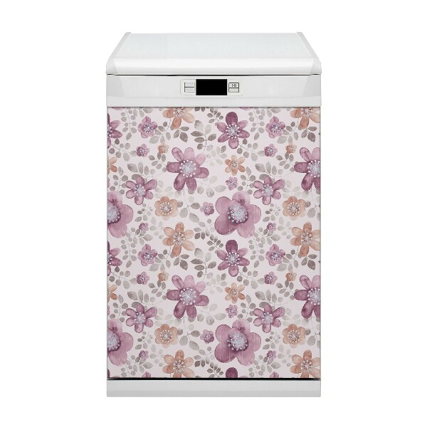 Aimant de couvercle de lave-vaisselle Fleurs roses