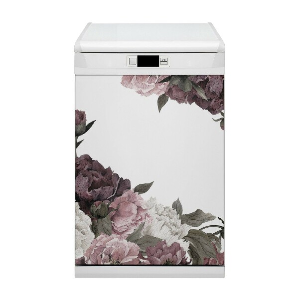 Aimant décoratif pour lave-vaisselle Pivoines