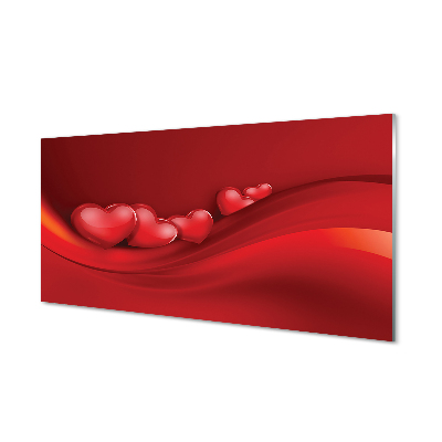 Tableaux sur verre acrylique Fond coeur rouge