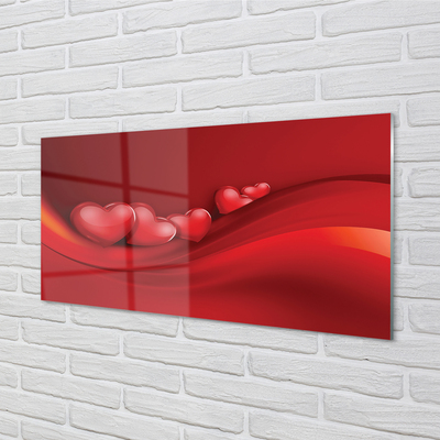 Tableaux sur verre acrylique Fond coeur rouge