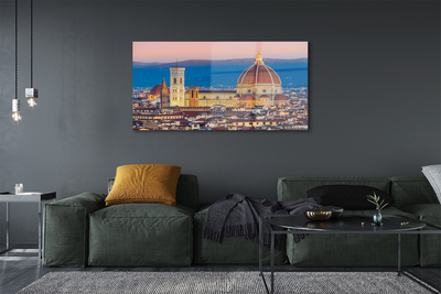 Tableaux sur verre acrylique Panorama italie cathédrale nuit