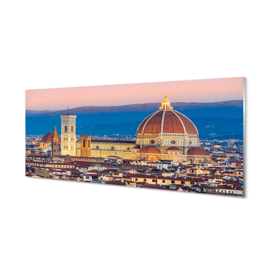 Tableaux sur verre acrylique Panorama italie cathédrale nuit