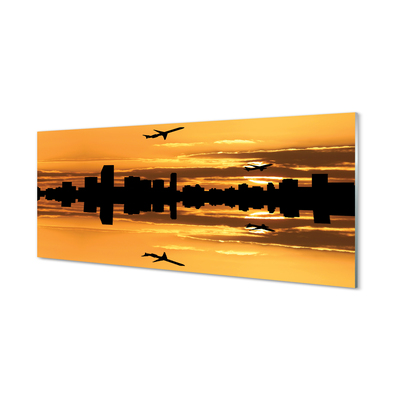 Tableaux sur verre acrylique Soleil ville d'avion
