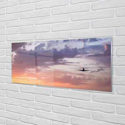 Tableaux sur verre acrylique Nuages ​​avion lumière du ciel