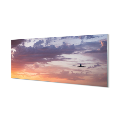 Tableaux sur verre acrylique Nuages ​​avion lumière du ciel