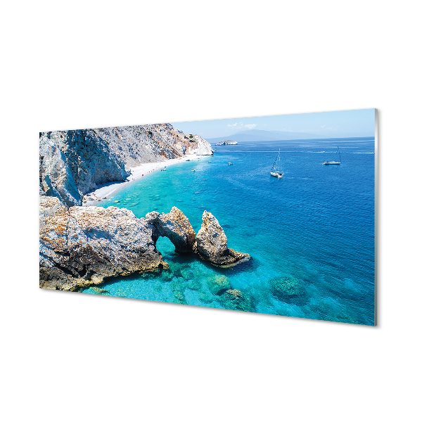 Tableaux sur verre acrylique Côte de la mer grèce plage