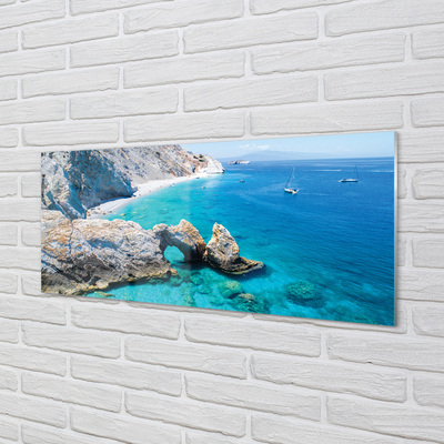 Tableaux sur verre acrylique Côte de la mer grèce plage