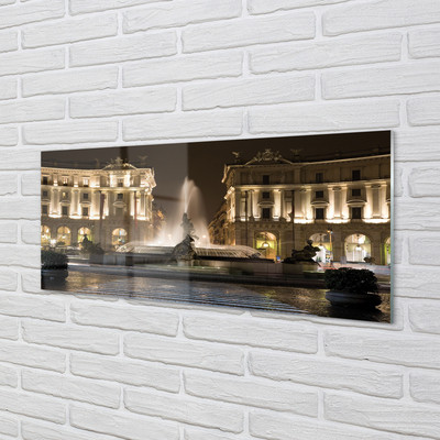 Tableaux sur verre acrylique Rome fountain square nuit
