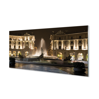 Tableaux sur verre acrylique Rome fountain square nuit