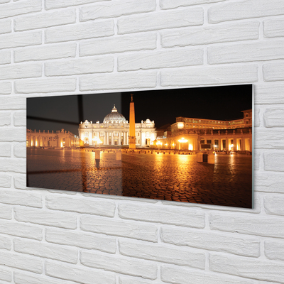 Tableaux sur verre acrylique Rome basilica square nuit