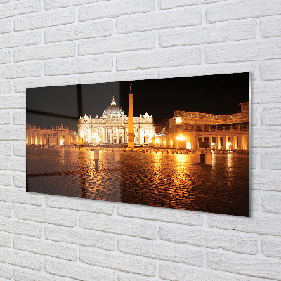 Tableaux sur verre acrylique Rome basilica square nuit