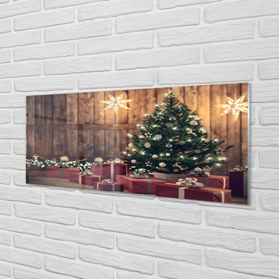 Tableaux sur verre acrylique Cadeaux de noël cartes de décoration d'arbre