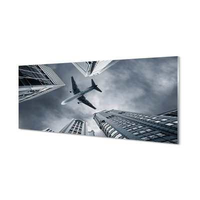 Tableaux sur verre acrylique Ville nuage ciel avion