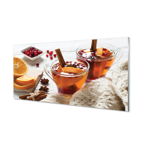 Tableaux sur verre acrylique Tasse de thé d'hiver