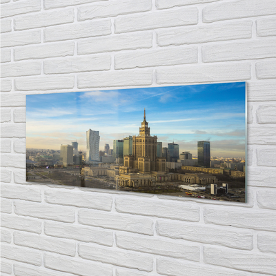 Tableaux sur verre acrylique Panorama des gratte-ciel de varsovie