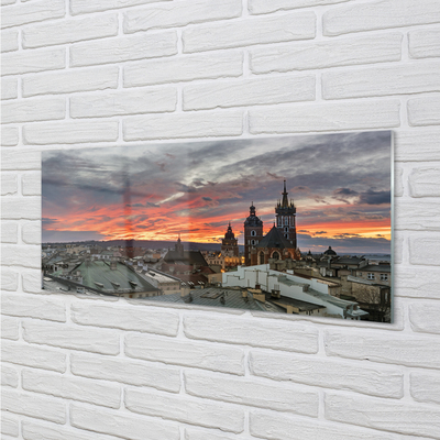 Tableaux sur verre acrylique Panorama cracovie sunset