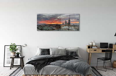 Tableaux sur verre acrylique Panorama cracovie sunset