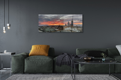 Tableaux sur verre acrylique Panorama cracovie sunset