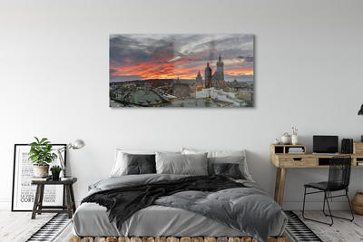 Tableaux sur verre acrylique Panorama cracovie sunset