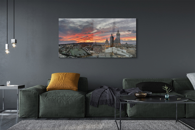 Tableaux sur verre acrylique Panorama cracovie sunset