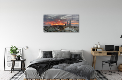 Tableaux sur verre acrylique Panorama cracovie sunset