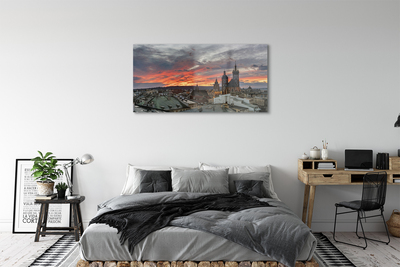 Tableaux sur verre acrylique Panorama cracovie sunset