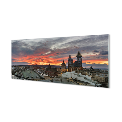 Tableaux sur verre acrylique Panorama cracovie sunset