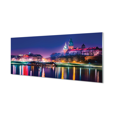 Tableaux sur verre acrylique Cracovie river city nuit