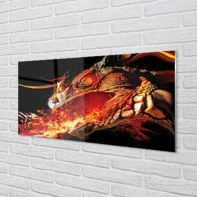 Tableaux sur verre acrylique Dragon cracheur de feu