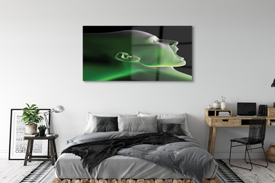 Tableaux sur verre acrylique L'homme tête lumière verte
