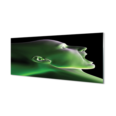 Tableaux sur verre acrylique L'homme tête lumière verte