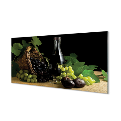 Tableaux sur verre acrylique Feuilles de vigne de vin corbeille