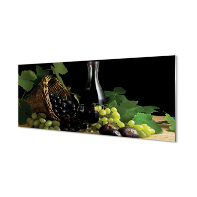 Tableaux sur verre acrylique Feuilles de vigne de vin corbeille