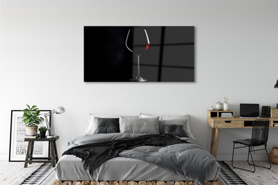 Tableaux sur verre acrylique Fond noir avec un verre de vin