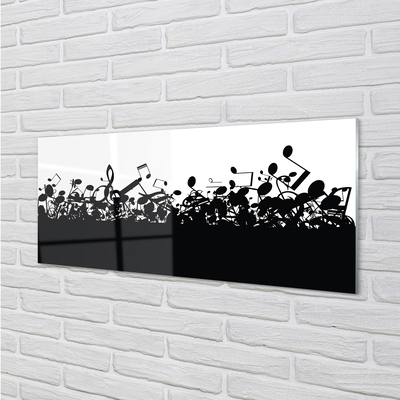 Tableaux sur verre acrylique Noir et blanc notes