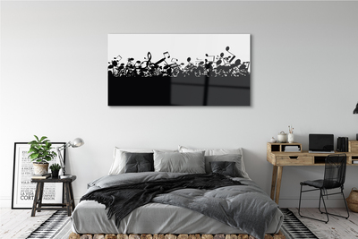 Tableaux sur verre acrylique Noir et blanc notes