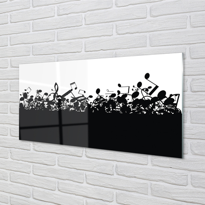 Tableaux sur verre acrylique Noir et blanc notes