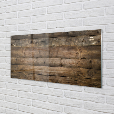Tableaux sur verre acrylique Mur de planches en bois