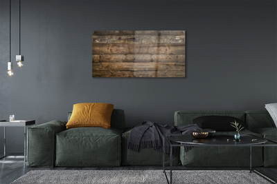 Tableaux sur verre acrylique Mur de planches en bois