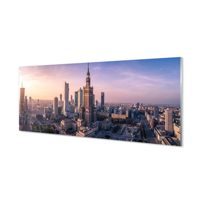 Tableaux sur verre acrylique Panorama de varsovie sunrise