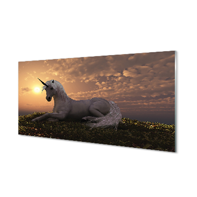 Tableaux sur verre acrylique Coucher du soleil de montagne unicorn