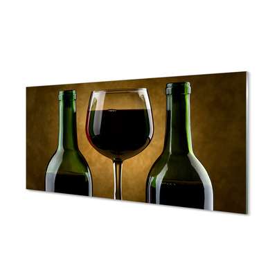 Tableaux sur verre acrylique 2 bouteilles de verre à vin