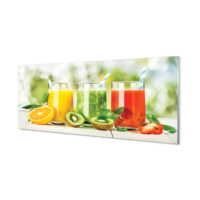 Tableaux sur verre acrylique Cocktails strawberry kiwi