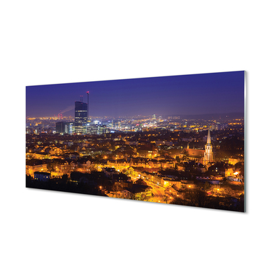 Tableaux sur verre acrylique Ville de gdańsk panorama nocturne