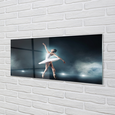 Tableaux sur verre acrylique Femme robe ballet blanc