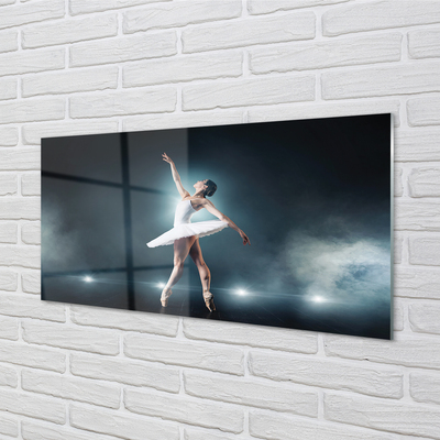 Tableaux sur verre acrylique Femme robe ballet blanc