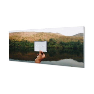 Tableaux sur verre acrylique Panorama lettrage à la main