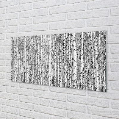 Tableaux sur verre acrylique Forêt de noir et blanc